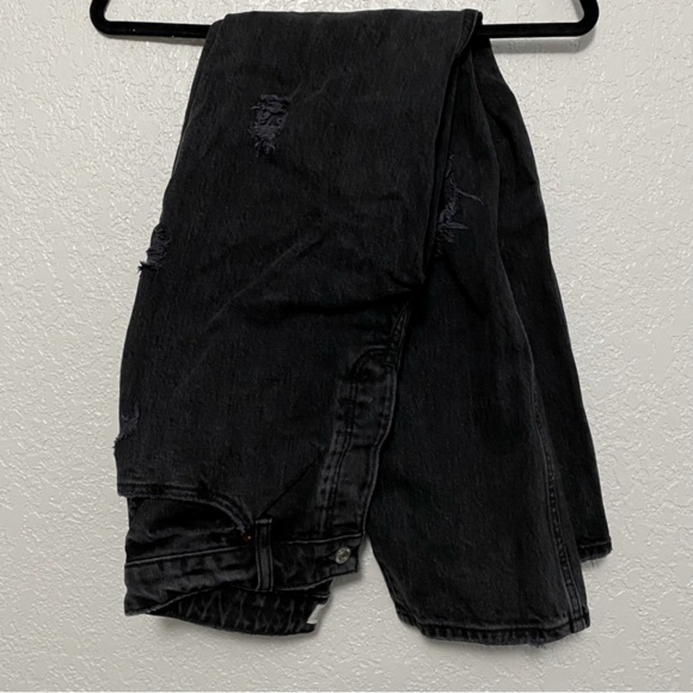Like New- Abercrombie curve love high rise dad Jean 27r Black Wash